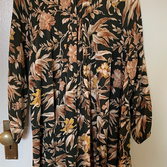 H&M Dark Green & Gold Floral Print Dress - Picture 4 of 4